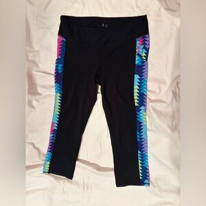 GAP Black Leggings with Colorful Geometric Pattern